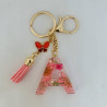 Porte clé lettre en résine