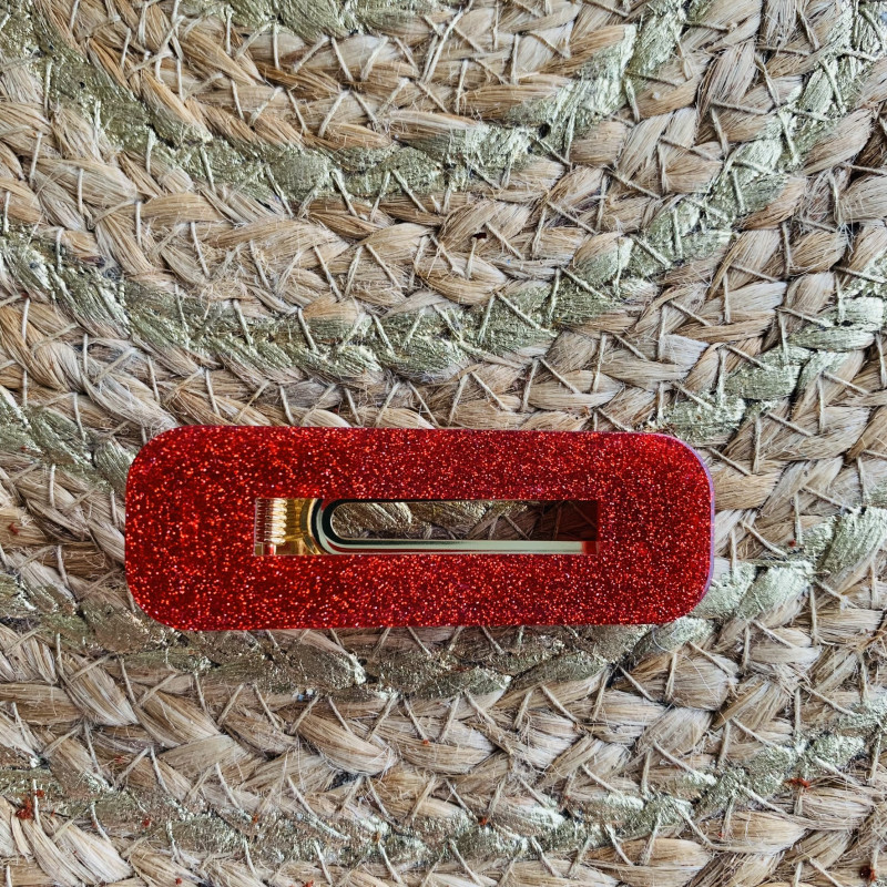 Barrette perles - résine - Petit Coquelicot