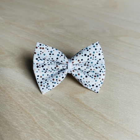 Barrette cheveux fille blanche à petit pois multicolore - Naomi