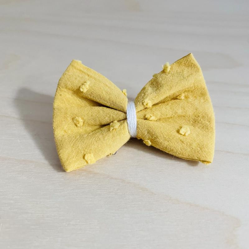 Barrette cheveux fille jaune moutarde plumetis - Aline Barrette cheveux fille jaune moutarde plumetis - Aline