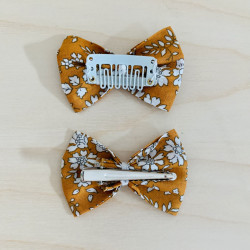 Barrette cheveux fille unie marron - brique- automne