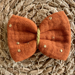 Barrette cheveux fille unie marron - brique- automne
