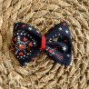 Barrette cheveux fille bleue marine et rouge Noël - Molly