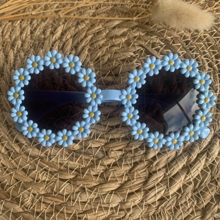 Lunettes de soleil marguerite bleu
