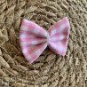 Barrette cheveux fille, rose, blanc, vichy, carreaux, été, jolie